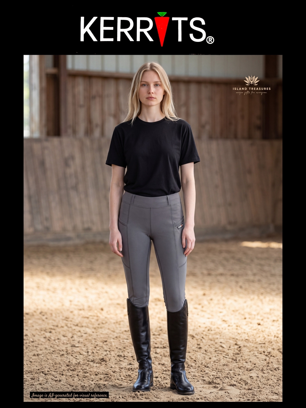 Kerrits Ice Fil Full Seat Tech Sz S Charcoal Grey Silicone Grip Riding Legging